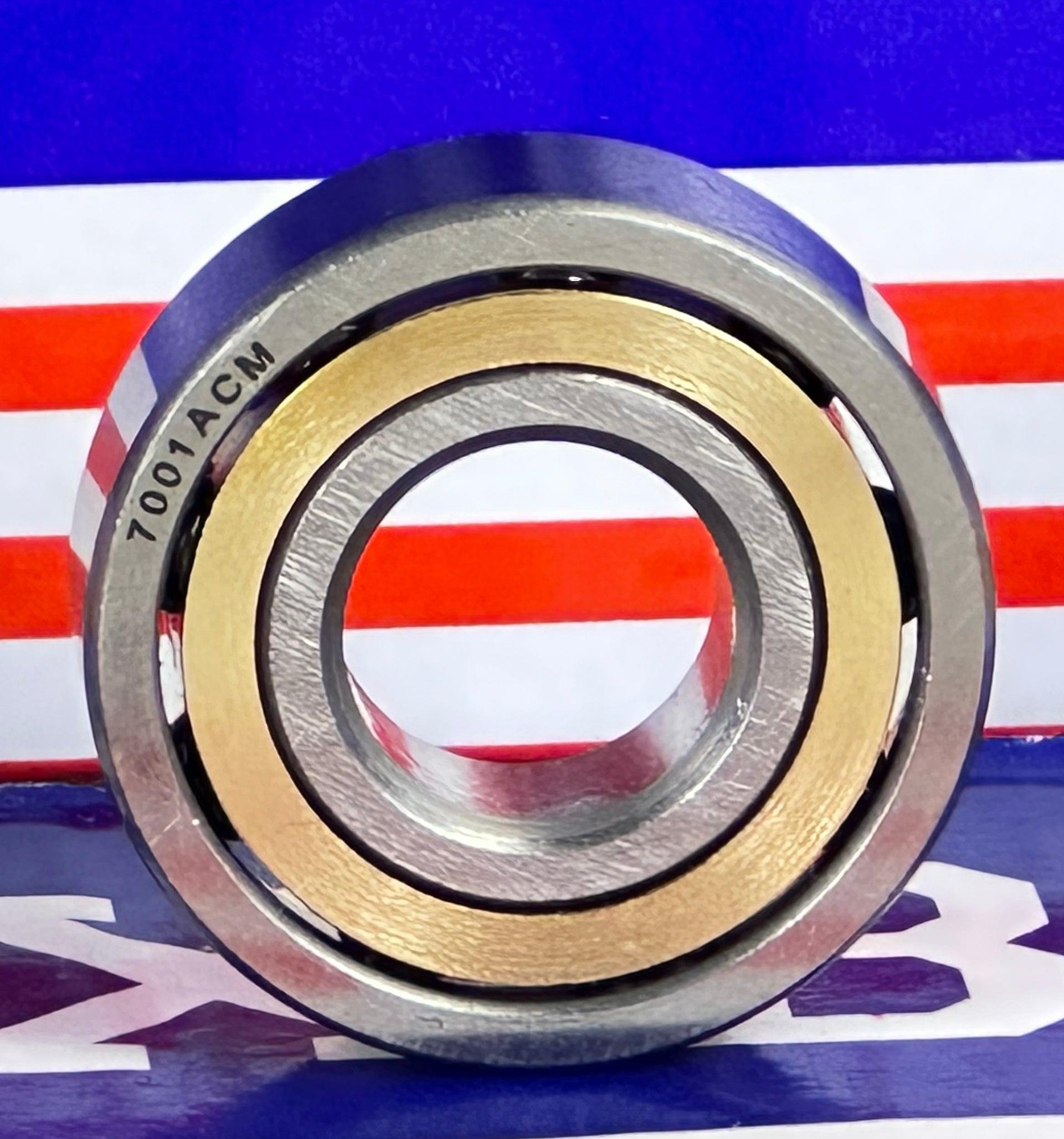7001ACM Angular Contact bearing Bronze Cage 12x28x8mm - fast shipping 🇺🇸