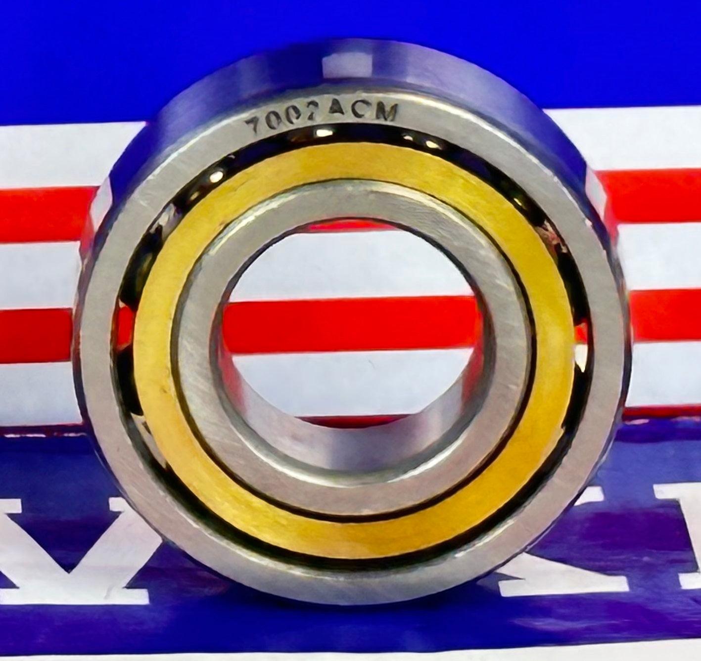 7002ACM Angular Contact bearing Bronze Cage 15x32x9mm - fast shipping 🇺🇸