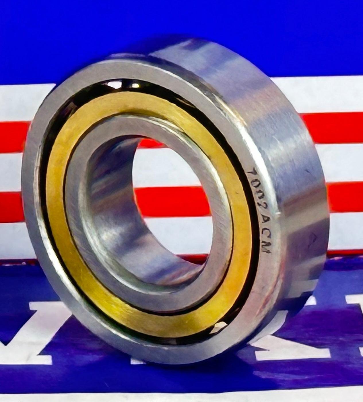 7002ACM Angular Contact bearing Bronze Cage 15x32x9mm - fast shipping 🇺🇸