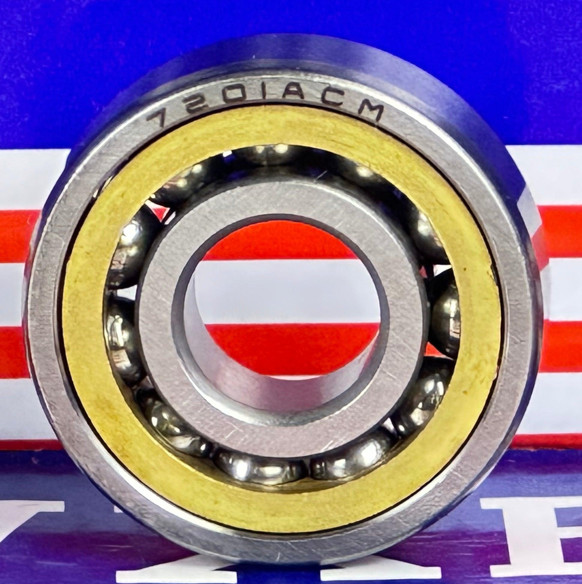 7201ACM Angular Contact bearing Bronze Cage 12x32x10mm - fast shipping 🇺🇸