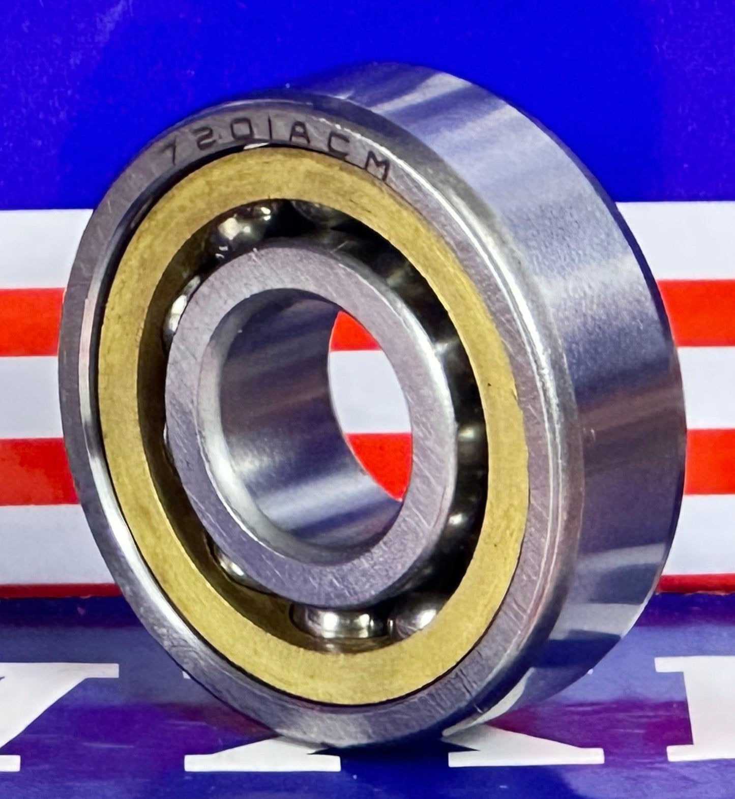 7201ACM Angular Contact bearing Bronze Cage 12x32x10mm - fast shipping 🇺🇸