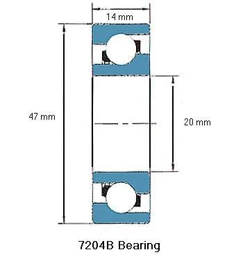 7204B Angular Contact Ball Bearing 20x47x14mm - fast shipping 🇺🇸