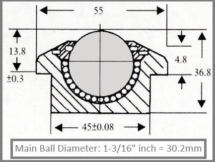 770 lbs Heavy Duty Machined Steel 45mm Drop-in Ball Transfer Unit - fast shipping 🇺🇸