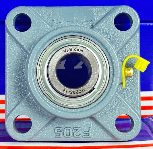 7/8 inch Bearing UCF205-14 + Square Flanged Cast Housing Mounted Bearing - fast shipping 🇺🇸