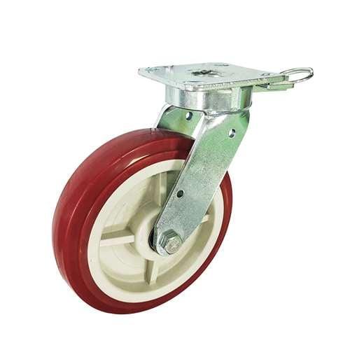 8" Heavy Duty Caster Wheel 1190 Lbs - Brake Cast Iron - PU Top Plate - fast shipping 🇺🇸