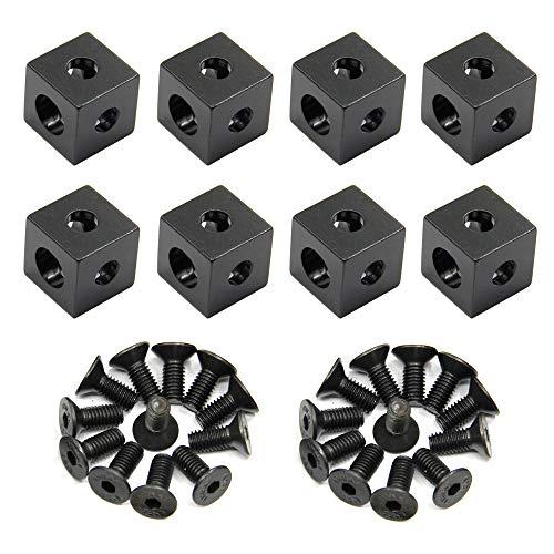 8PCS Black Corner Bracket Cube (20x20x20mm) for 6mm Slot Aluminum Extrusion Profile 2020 Series (Cube Corner-8PCS) - fast shipping 🇺🇸