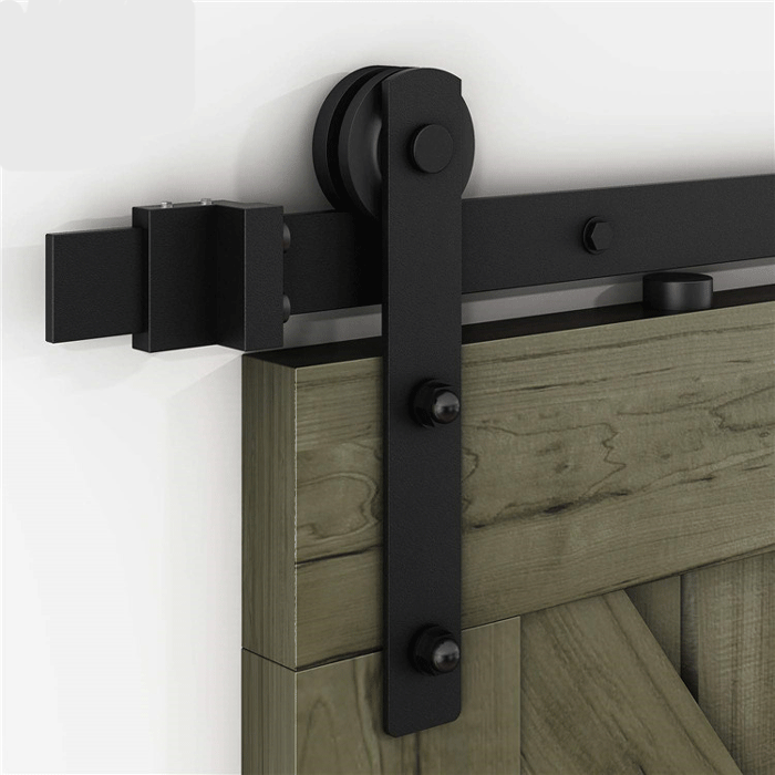 Barn Sliding Door Hardware Track Kit 90.6 in. 7.55 Feet black Strap - fast shipping 🇺🇸