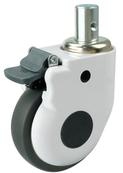 4" 198 Lbs Medical Caster Wheel - Brake Tapped Stem - TPR - fast shipping 🇺🇸