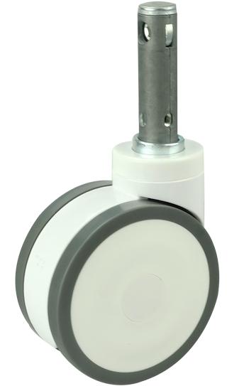 5 1/4" 264 Lbs Medical Caster Wheel Central Locking - Stem PU/Nylon - fast shipping 🇺🇸