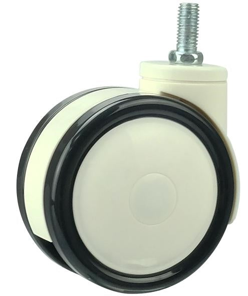 3" Medical Caster Wheel M12 Threaded Stem - PU/ABS - fast shipping 🇺🇸