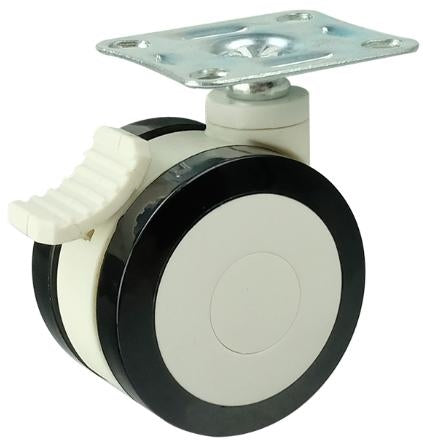 3" Medical Caster Wheel - Plate w/ Brake PU/ABS - fast shipping 🇺🇸