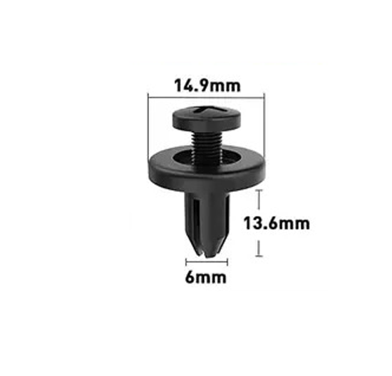 6mm Hole Push-in Plastic Rivet 13.6mm Auto Trim Fastener 6x13.6mm - fast shipping 🇺🇸