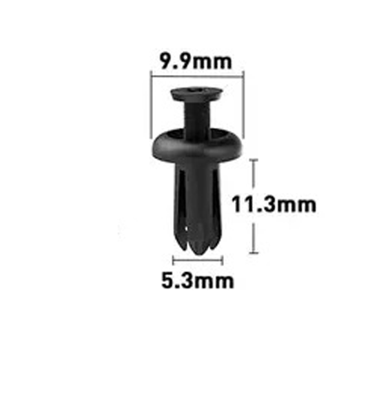 5.3mm Hole Push-in Plastic Rivet 11.3mm Auto Trim Fastener 5.3x11.3mm - fast shipping 🇺🇸