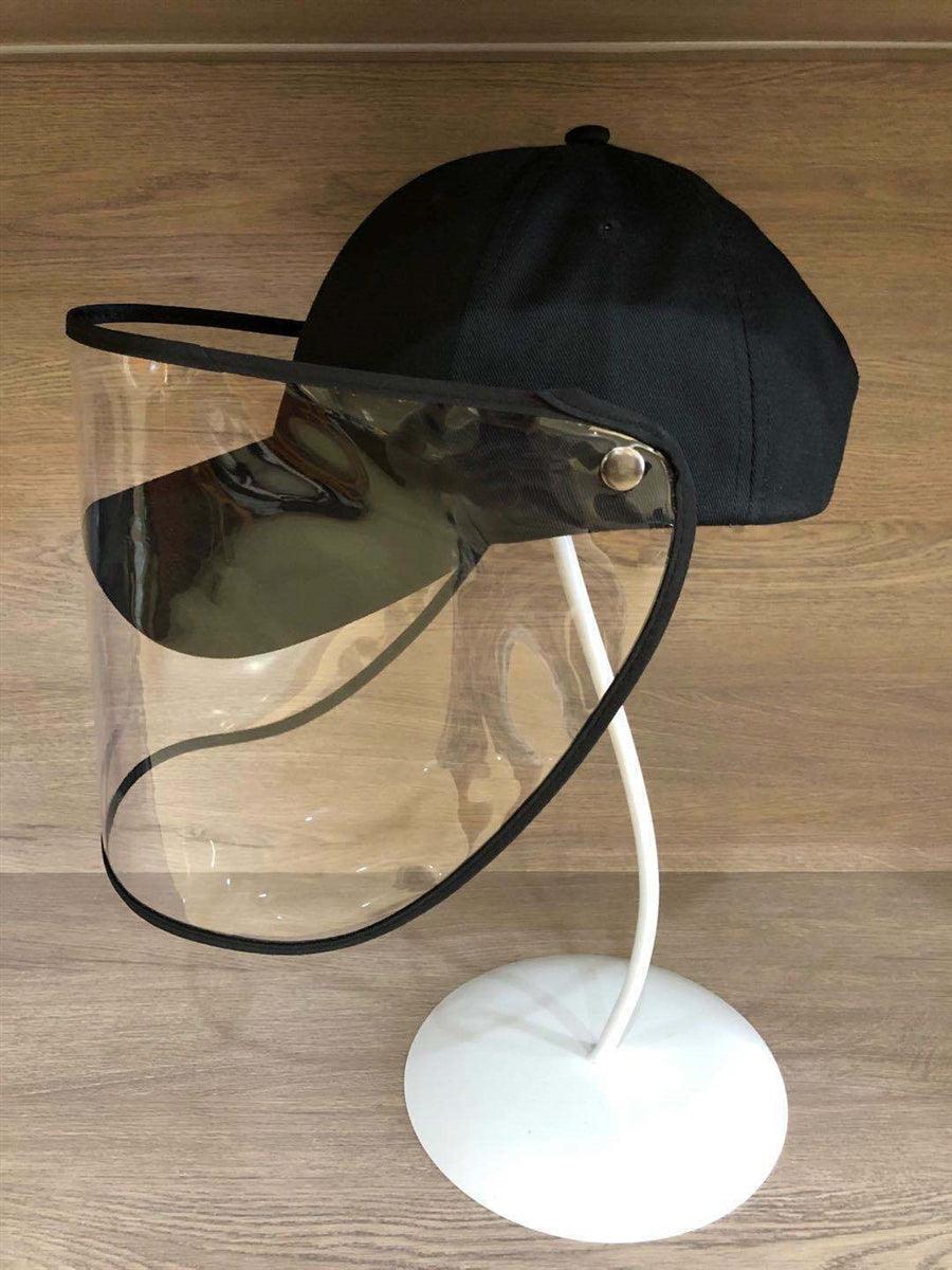 Black Baseball Hat+Removable Full Face Coverage Sneeze Shield - fast shipping 🇺🇸