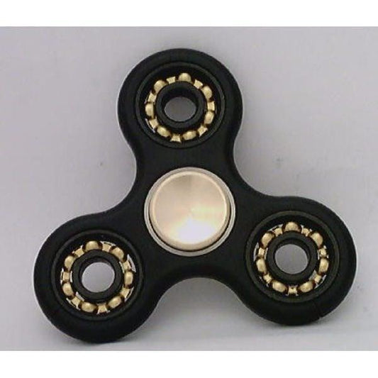 Black Fidget Hand Spinner Toy : Center Full Ceramic ZrO2 Bearing : 3 outer Bronze Bearing : Brass caps 42Q - fast shipping 🇺🇸