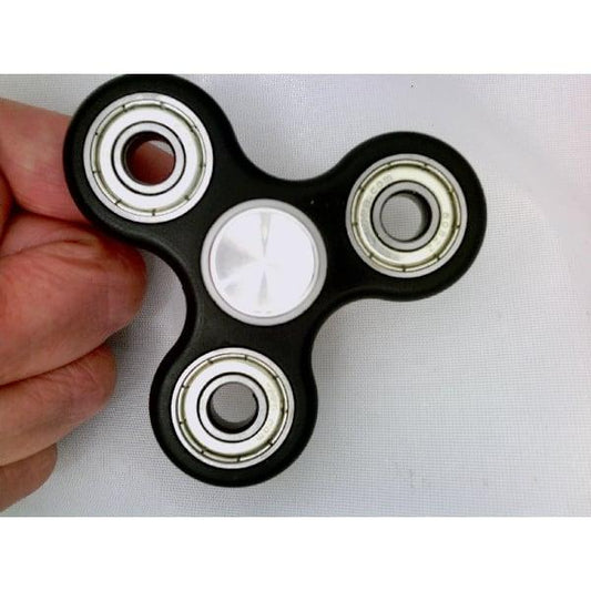 Black Fidget Hand Spinner Toy - Center Full Ceramic ZrO2 Bearing, 3 Shielded Bearing & 2 Silver caps 42Q - fast shipping 🇺🇸