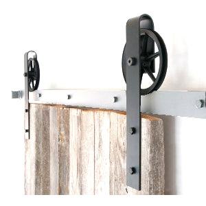 Black Rustic Carbon Steel & POM Sliding Barn Door Roller Set - fast shipping 🇺🇸