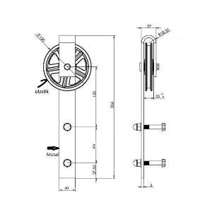 Black Rustic Carbon Steel & POM Sliding Barn Door Roller Set - fast shipping 🇺🇸