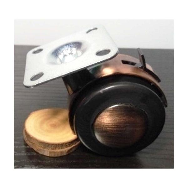 10-Pack Bronze Caster Wheel 2" - Metal Plate Brake Caster - 75lb. Load Rating- - fast shipping 🇺🇸