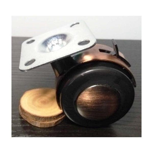 10-Pack Bronze Caster Wheel 2" - Metal Plate Brake Caster - 75lb. Load Rating- - fast shipping 🇺🇸