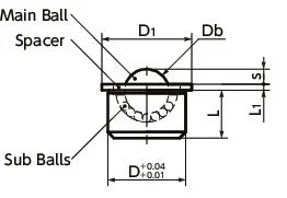 BRUPS-7.5-S Press Fit Type Ball Transfer Unit for Upward Facing Applications - fast shipping 🇺🇸
