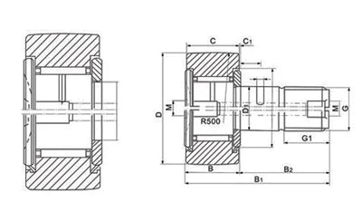 CF16 35mm Cam Follower Needle Roller Bearing - fast shipping 🇺🇸