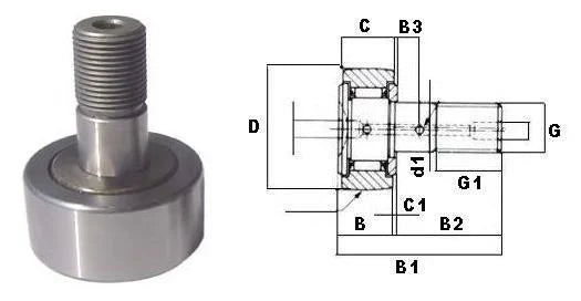 CF24 62mm Cam Follower Needle Roller Bearing - fast shipping 🇺🇸