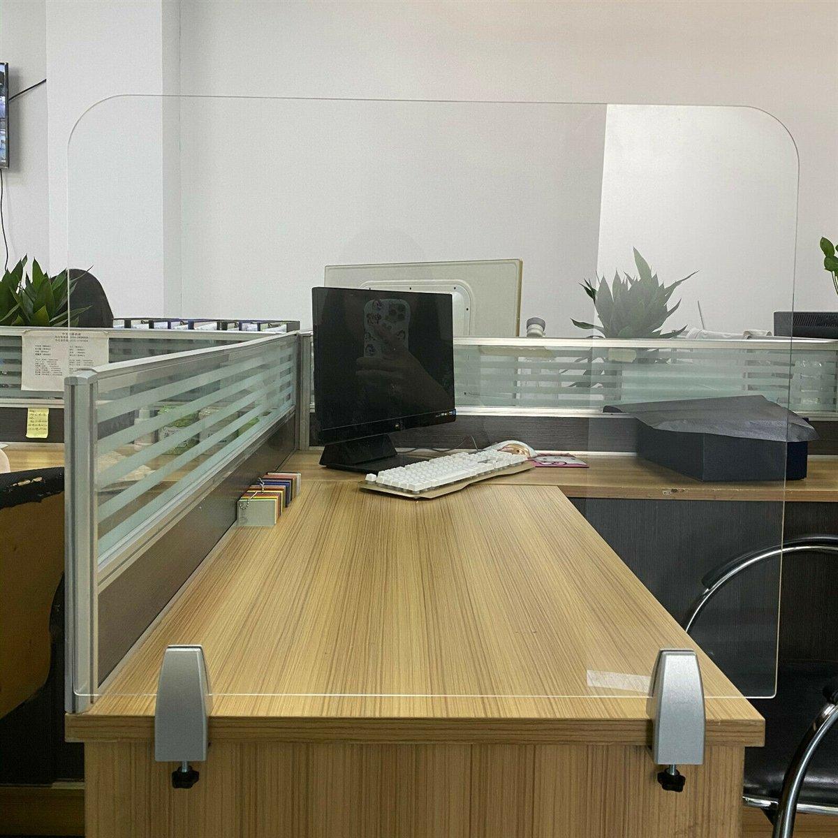 Desk Mount Sneeze Guard 20" x 24" Acrylic Protection Barrier Shield Counter - fast shipping 🇺🇸