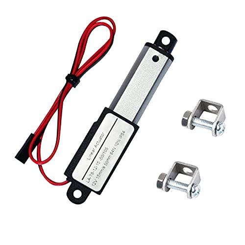 Electric Micro Linear Actuator 12V - 2" Stroke, 64N/14.4lb, Speed 0.6inch/s Mini Waterproof Motion Actuator Small 12 V DC, w/Mounting Brackets, for Sofa Massage Recliner TV Table Cabinet Window Lift - fast shipping 🇺🇸