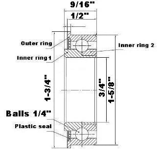 F2452 Flanged Bearing - Full Complement - 3/4" x 1-5/8" x 9/16" - fast shipping 🇺🇸