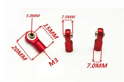 Female Rod End 4mm Red PHS4 Right Hand Mini Heim Joint - fast shipping 🇺🇸