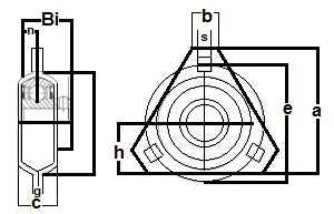 FHSPFTZ201-12mm Flange 3 Bolt Triangle 12mm Bearing - fast shipping 🇺🇸
