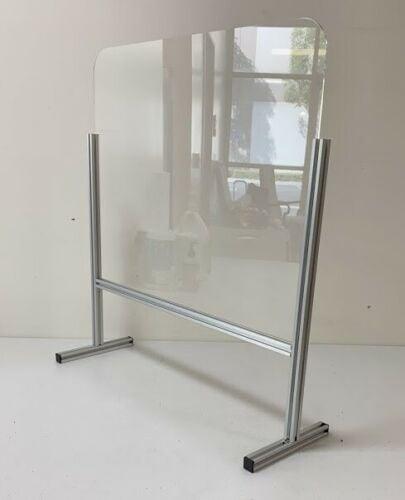 Free Standing Sneeze Guard 32" x 31" Acrylic Shield - Fancy Aluminum Frame - fast shipping 🇺🇸