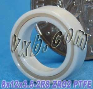Full Ceramic MR128-2RS Sealed Miniature Ball Bearing 8x12x3.5 ZrO2 - fast shipping 🇺🇸