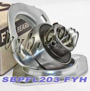 FYH Bearing SBPFL203 17mm Stamped oval 2-Bolt Flanged Mounted Bearing - fast shipping 🇺🇸