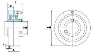 FYH Bearing UCC318-56 3-1/2" Cartridge Mounted Bearing - fast shipping 🇺🇸