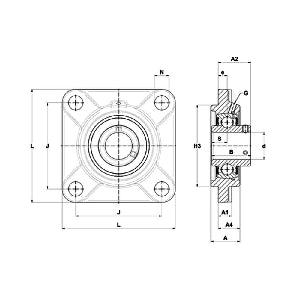 FYH Bearing UCFS312 60mm Heavy Duty Square Flanged Mounted Bearing - fast shipping 🇺🇸