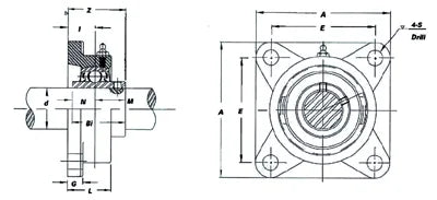 FYH Bearing UCFX14-44 2-3/4" Square Flanged Mounted Bearing - fast shipping 🇺🇸