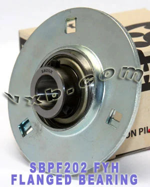 FYH SBPF202 15mm Stamped round 3-Bolt Flanged Mounted Bearing - fast shipping 🇺🇸