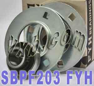 FYH SBPF203 17mm Stamped round 3-Bolt Flanged Mounted Bearing - fast shipping 🇺🇸