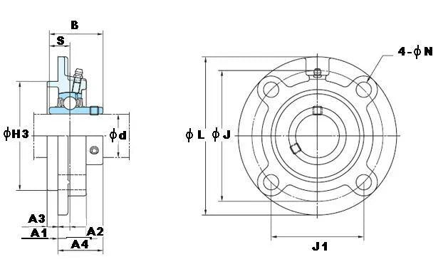 FYH UCFC207-22 1 3/8 Round Flanged Bearing Mounted Bearings - VXB Ball Bearings
