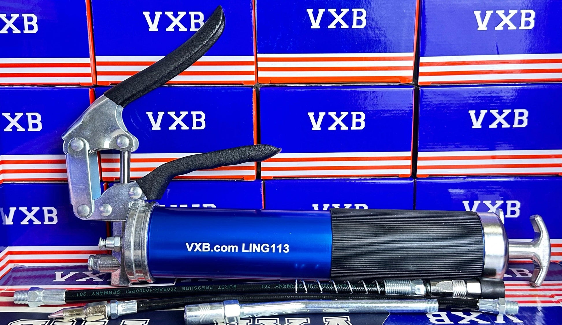 GREASE GUN LING 113 Blue Heavy Duty Grease Gun Pump Pistol Manual Grip Grease Gun Set - fast shipping 🇺🇸