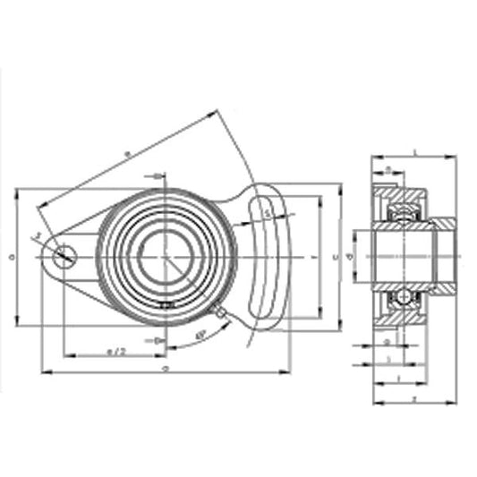 HCFA201 Adjustable Flange Cartridge Bearing Unit 12mm Mounted Bearing - eccentric Collar lock - fast shipping 🇺🇸