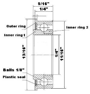 1/4" x 11/16" x 5/16" Flanged Ball Bearing Heavy Duty F0822 - fast shipping 🇺🇸