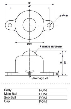 IP-16JW IGUCHI 6.5 lbs Load Capacity J POM Plastic Ball Transfer Unit Made in Japan - fast shipping 🇺🇸