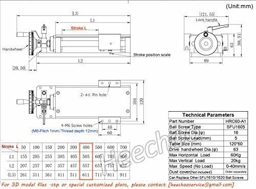 Linear Stage Actuator 400mm Ballscrew 1605 Optical Axis Linear Rail Guide Manual Slide Stage C7 - Ruler for DIY CNC Router Controller XYZ-Axis Stage - fast shipping 🇺🇸