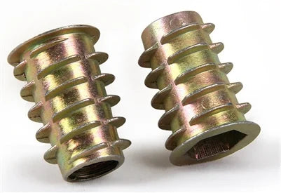 M10 25mm Zinc Alloy Threaded Wood Caster Insert Nut - Flanged Hex Drive Head - fast shipping 🇺🇸