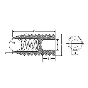 M12 20mm Length - Stainless Steel Ball Plunger / Hex Head - fast shipping 🇺🇸