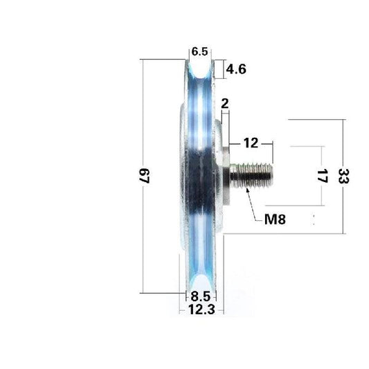 M8 Bore Bearing - 67mm Steel Wire Rope Cable Track Pulley M8x67x8.5mm - fast shipping 🇺🇸