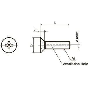 10-Pack Made in Japan SVFS-M2.6-4 NBK Cross Recessed Flat Head Machine Vacuum Vented Screws - Ventilation Hole - fast shipping 🇺🇸